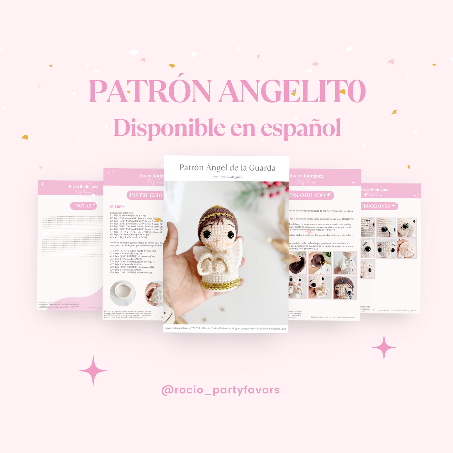 Patrón en ESPAÑOL Angelito 12 cm
