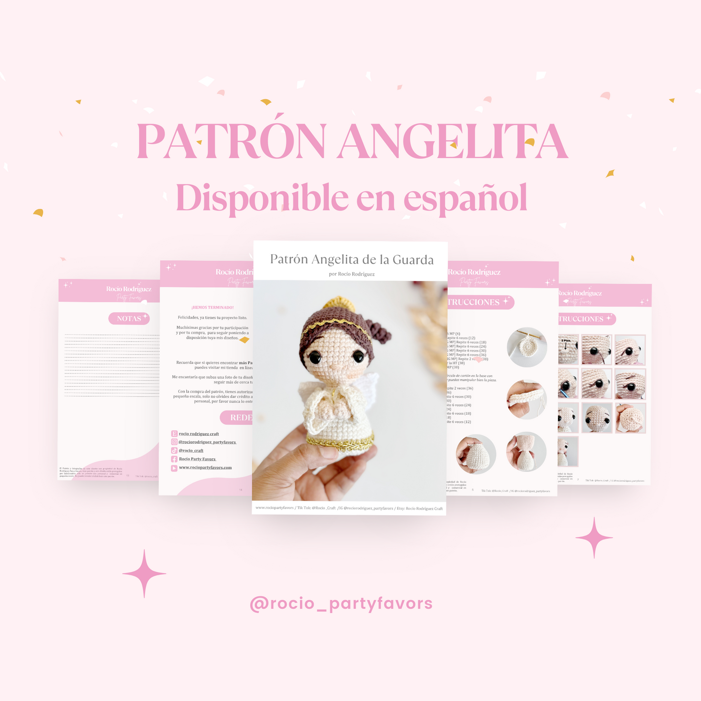 Patrón en ESPAÑOL Angelita 12 cm