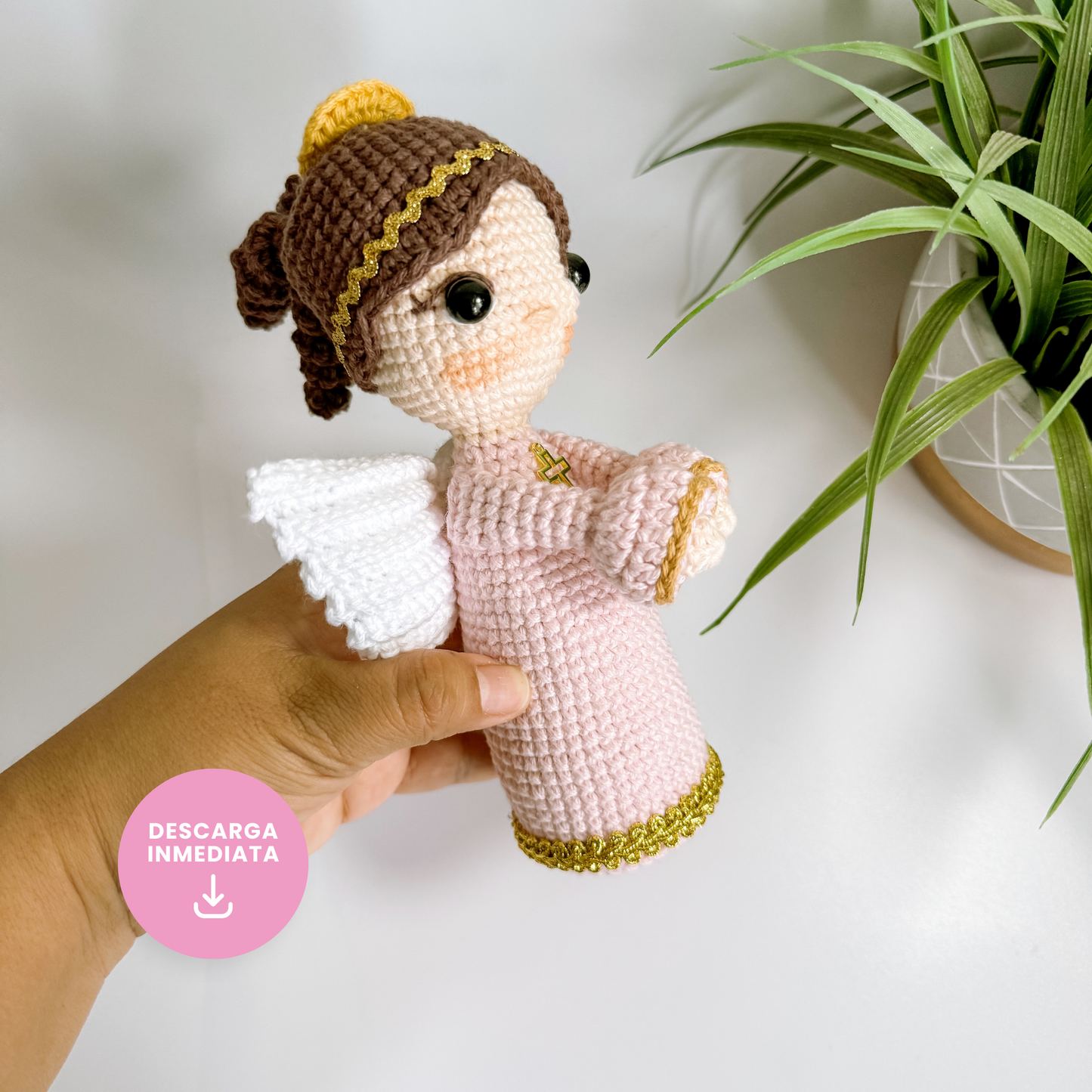 Patrón en ESPAÑOL Angelita 17 cm.
