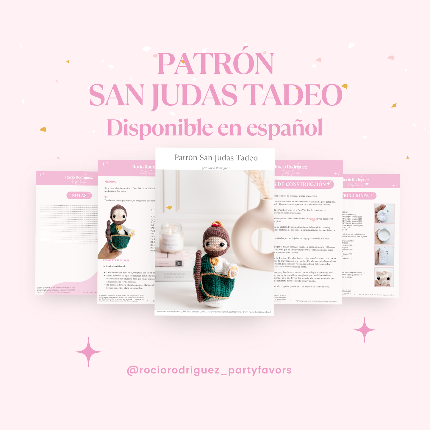 Patrón en ESPAÑOL San Judas Tadeo 17 cm.