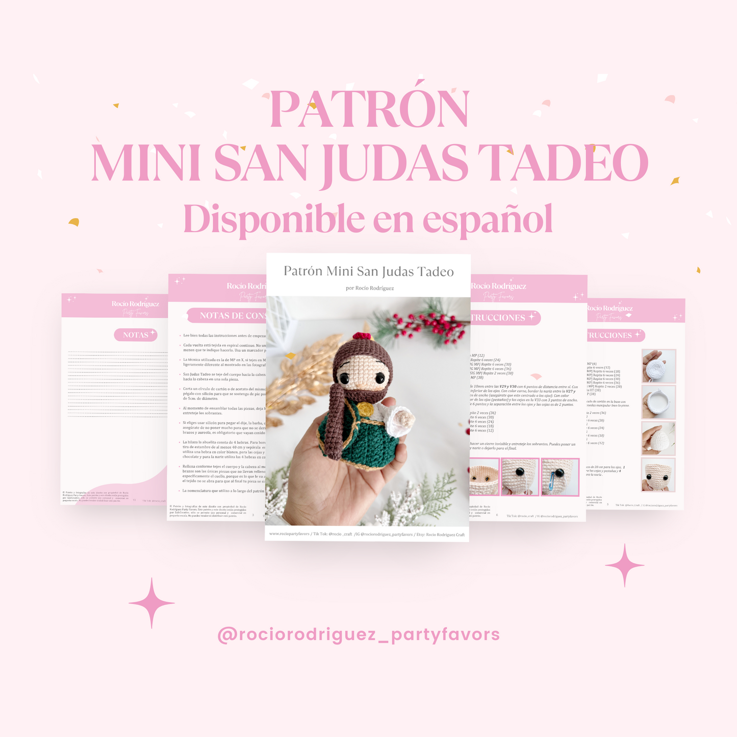 Patrón en ESPAÑOL San Judas Tadeo 12 cm.