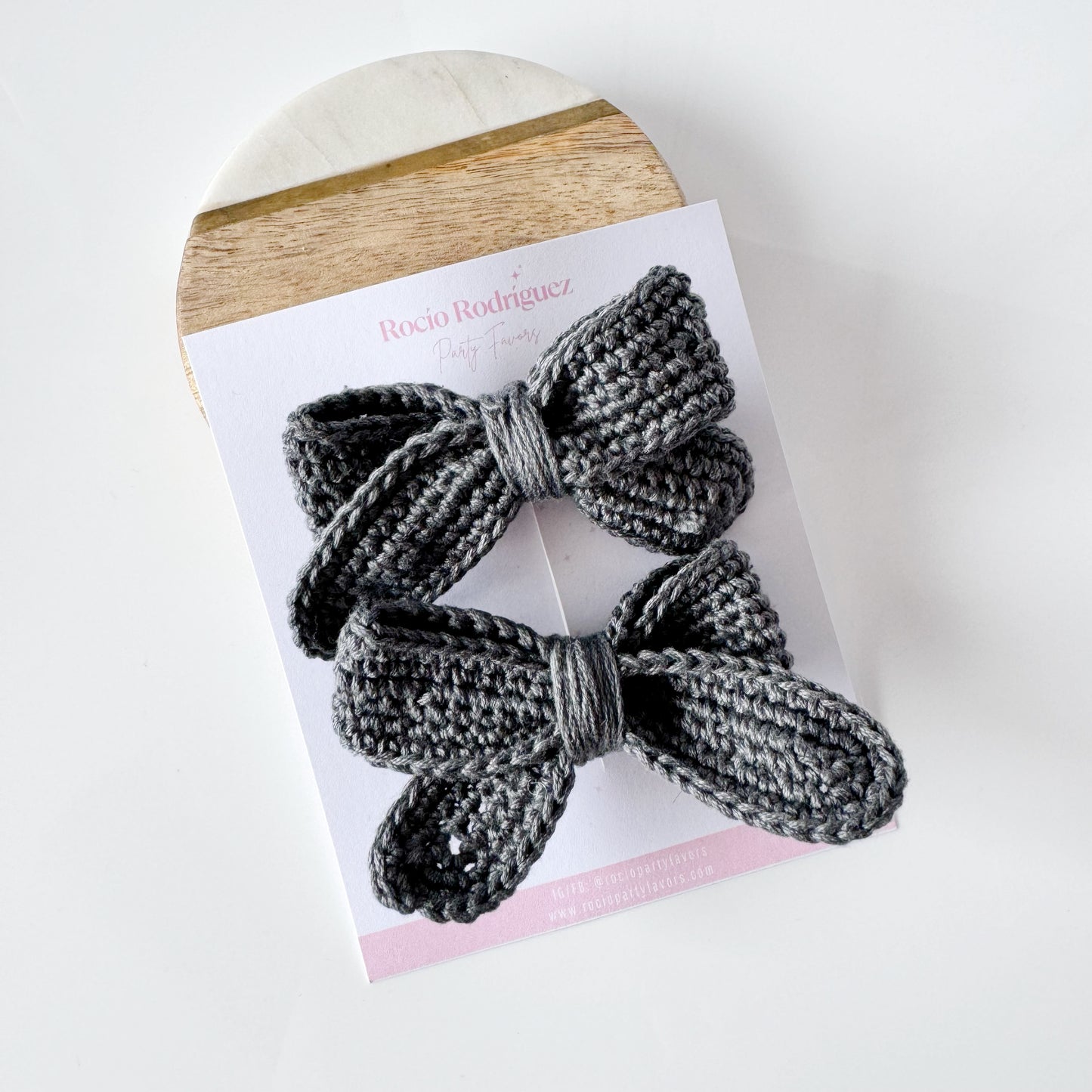 Skinny pigtail bow Soleil (en par)