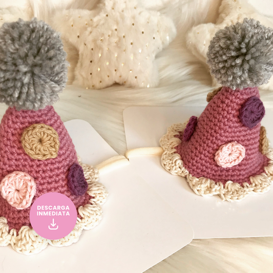 Patrón en ESPAÑOL gorrito cumpleaños