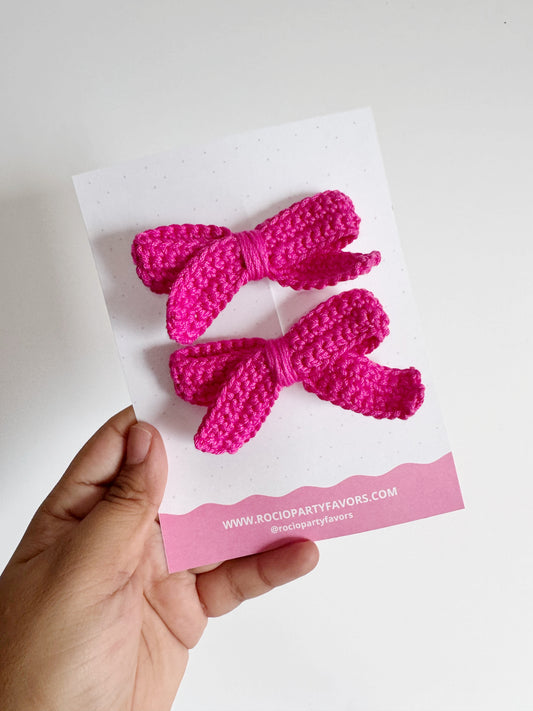 Skinny pigtail bow (en par)