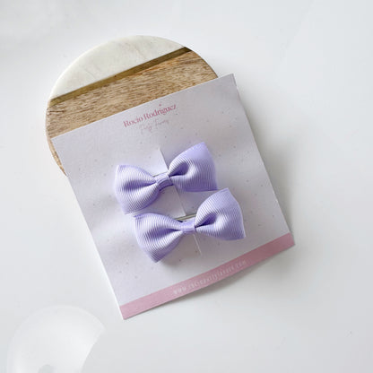 Par mini bow en listón