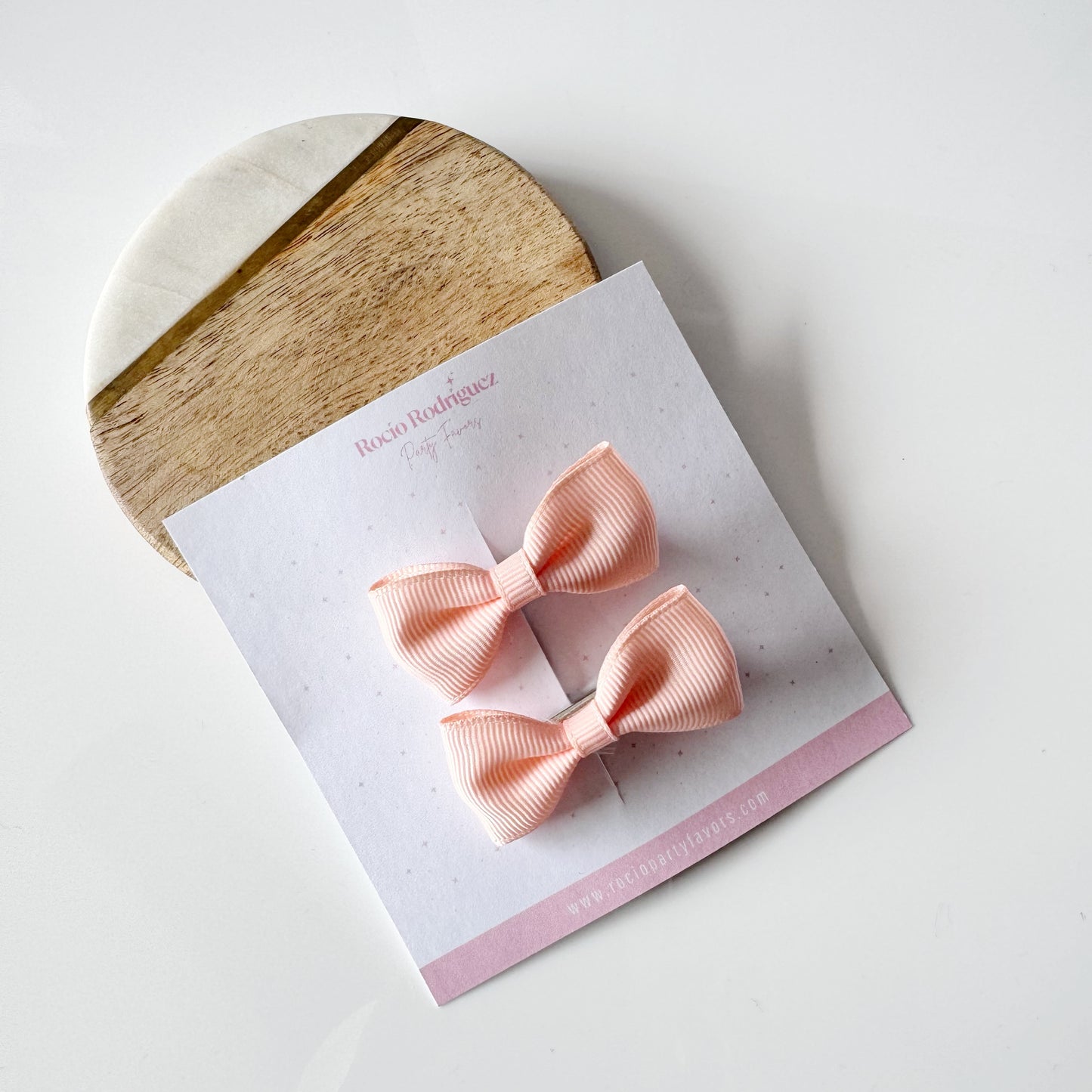 Par mini bow en listón