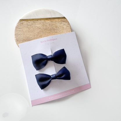 Par mini bow en listón