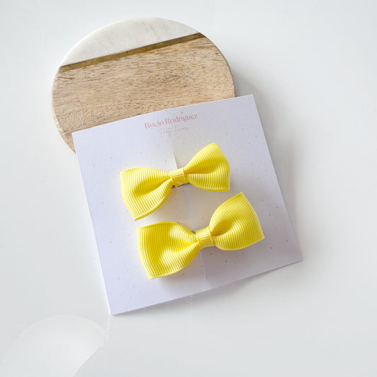 Par mini bow en listón