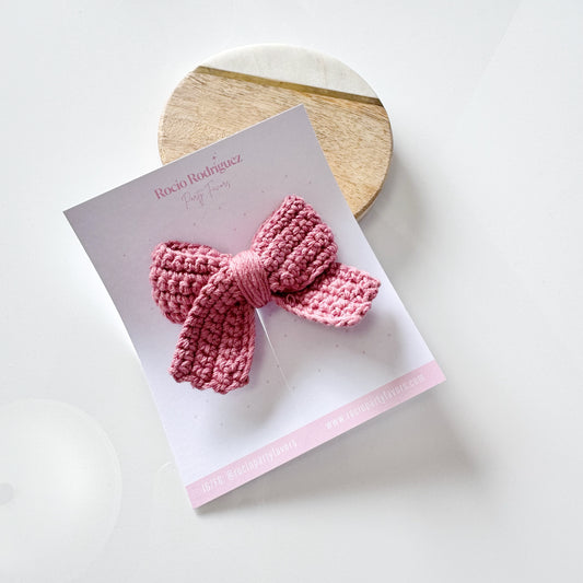 pigtail bow tejido (en par)