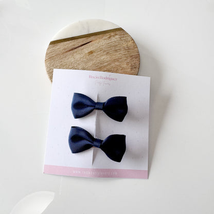 Par mini bow en listón