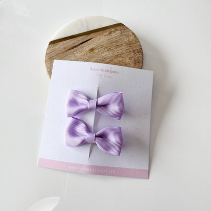 Par mini bow en listón