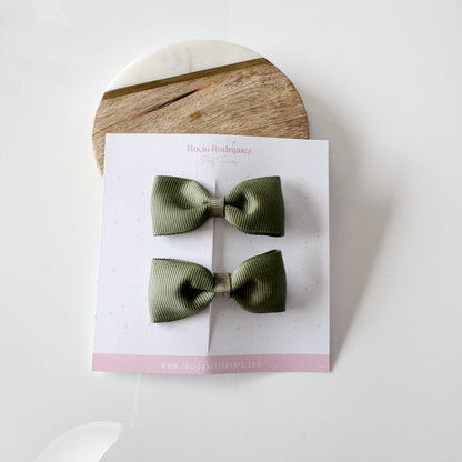 Par mini bow en listón