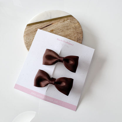 Par mini bow en listón