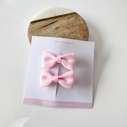 Par mini bow en listón